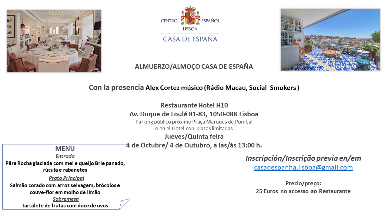 Almuerzo del 4 de Octubre con la presencia de Alex Cortez músico (Rádio Macau, Social Smokers) Almuerzo del 4 de Octubre con la presencia de Alex Cortez músico (Rádio Macau, Social Smokers)