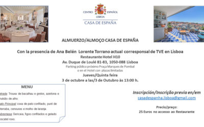 Almuerzo del 3 octubre – Casa de España – Restaurante Hotel H10