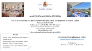 Almuerzo del 3 octubre - Casa de España - Restaurante Hotel H10