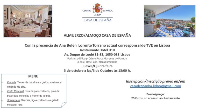 Almuerzo del 3 octubre - Casa de España - Restaurante Hotel H10