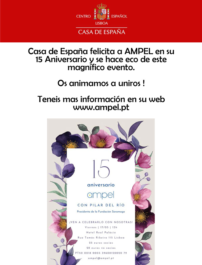 Casa de España felicita a AMPEL en su 15 Aniversario