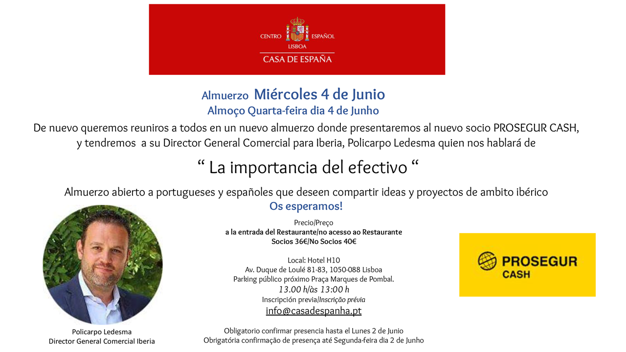 Almuerzo Miércoles 4 de Junio / Almoço Quarta-feira dia 4 de Junho Almuerzo Miércoles 4 de Junio / Almoço Quarta-feira dia 4 de Junho