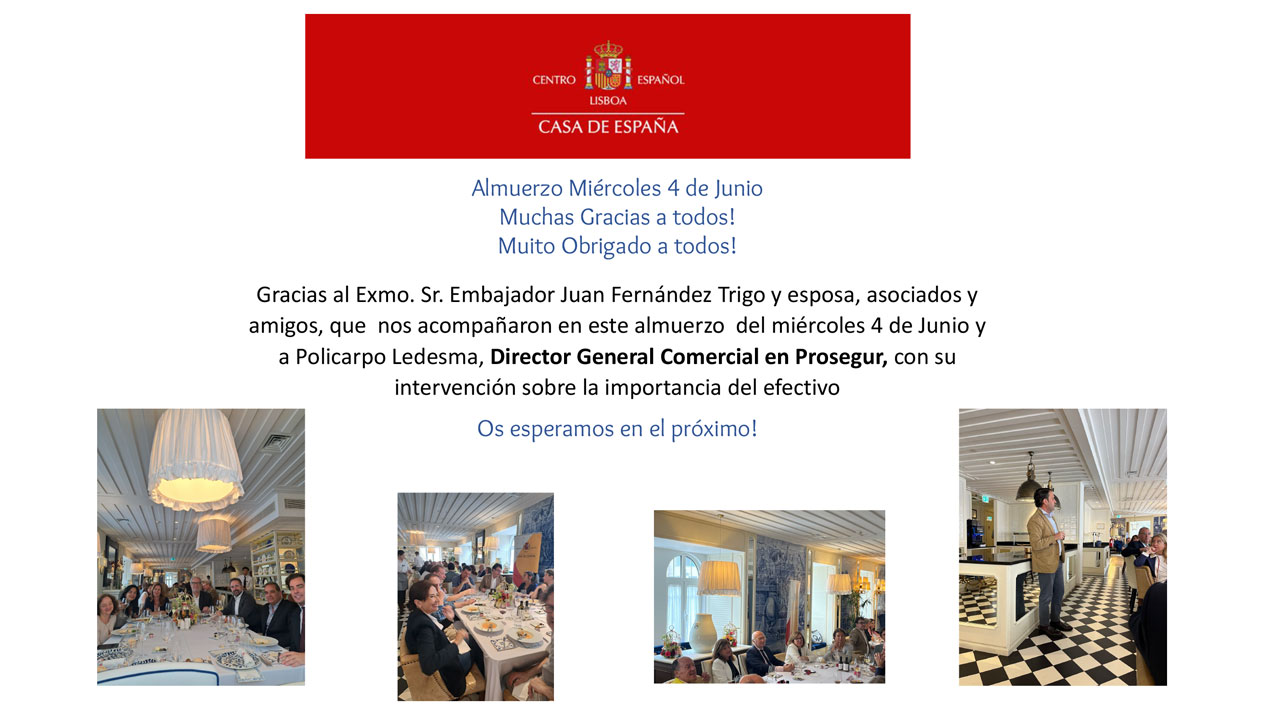 Almuerzo Miércoles 4 de Junio - Almoço Quarta-feira dia 4 de Junho