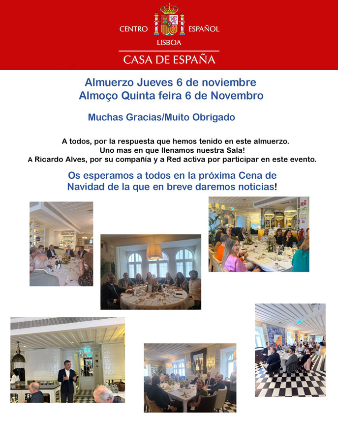 Almuerzo Jueves 6 de noviembre - Almoço Quinta feira 6 de Novembro