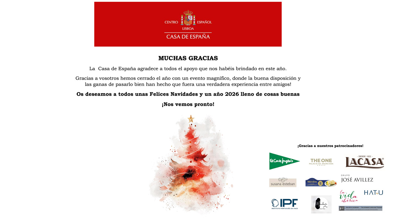 Cena de Navidad, Casa de España, Sábado 13 de Diciembre