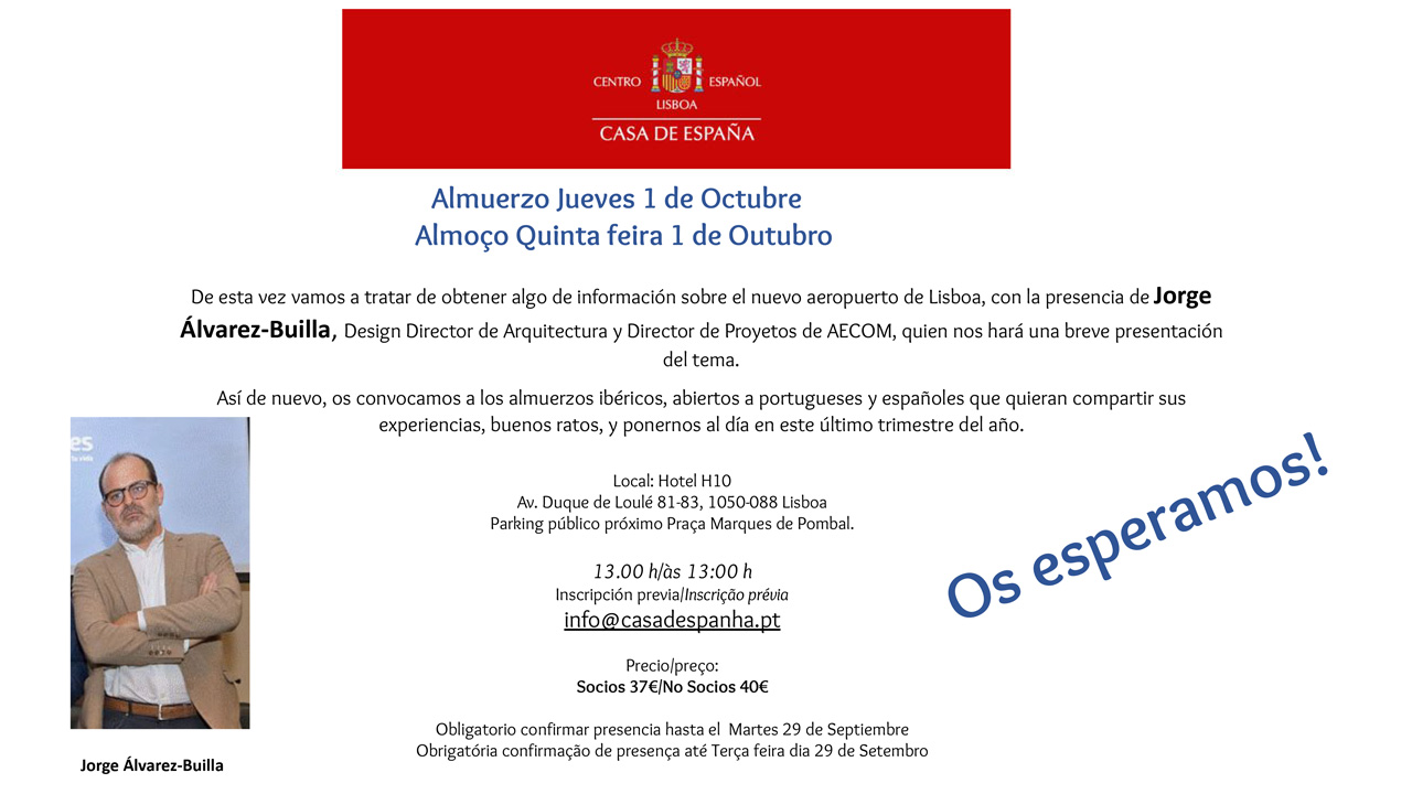 Almuerzo Jueves 1 de Octubre – Almoço Quinta-feira 1 de Outubro