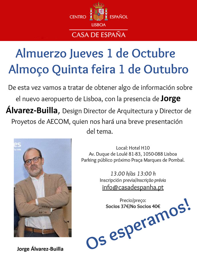 Almuerzo Jueves 1 de Octubre – Almoço Quinta-feira 1 de Outubro 