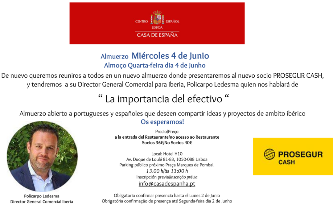 Almuerzo Miércoles 4 de Junio / Almoço Quarta-feira dia 4 de Junho