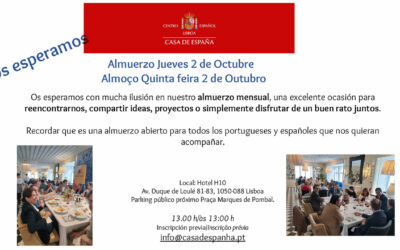 Almuerzo Jueves 2 de Octubre – Almoço Quinta feira 2 de Outubro