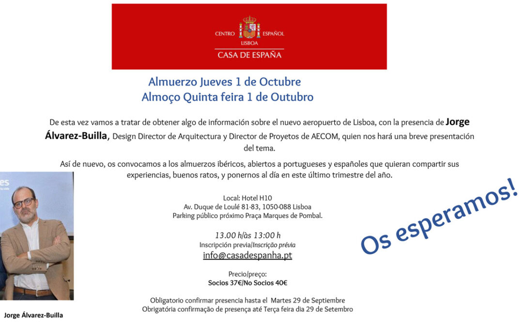 Almuerzo Jueves 1 de Octubre – Almoço Quinta-feira 1 de Outubro